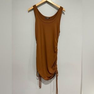 Bodycon rust orange ribbed dress